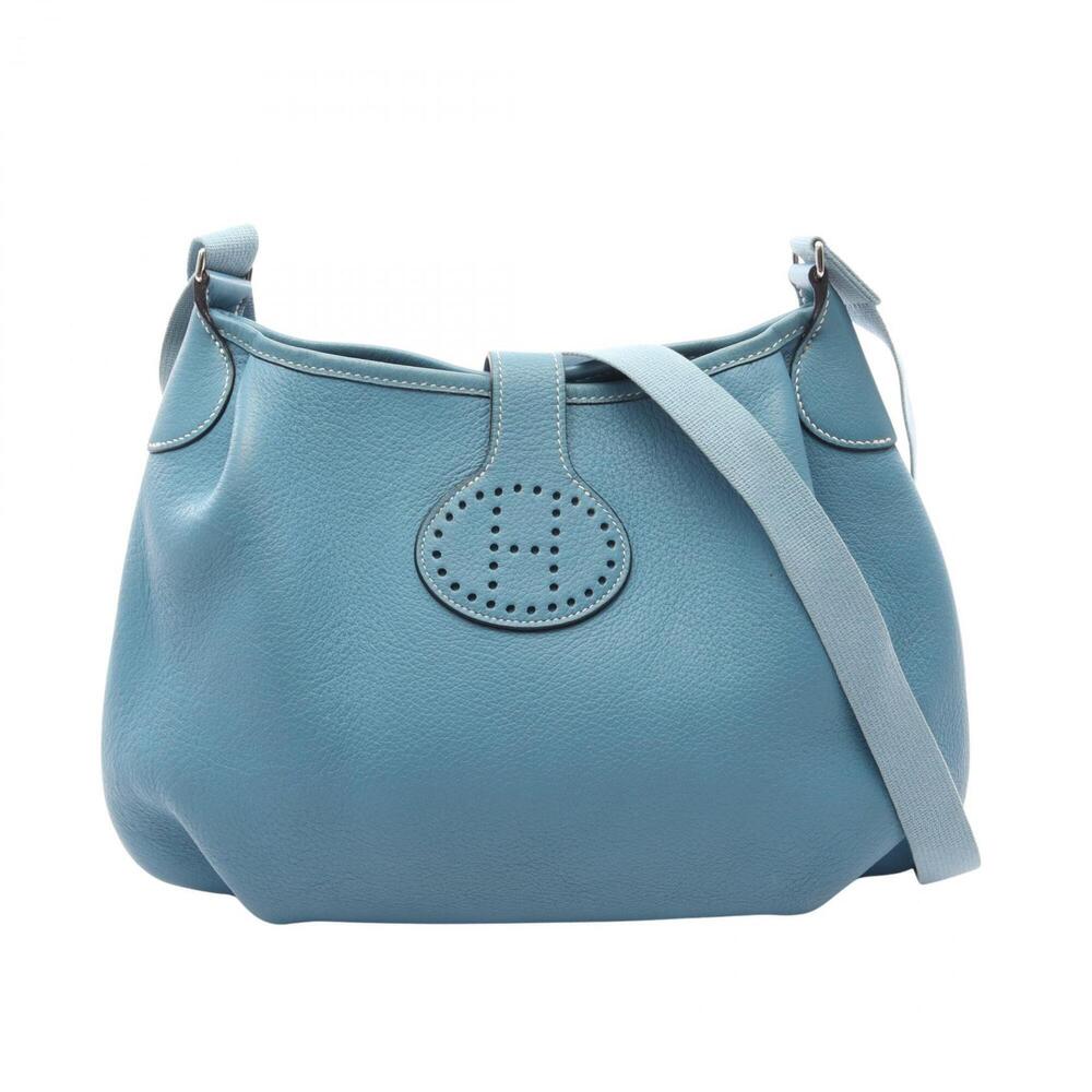 Hermes Rodeo Deux Shoulder Bag/Handbag, Leather, Fjord Pattern, Blue Tone